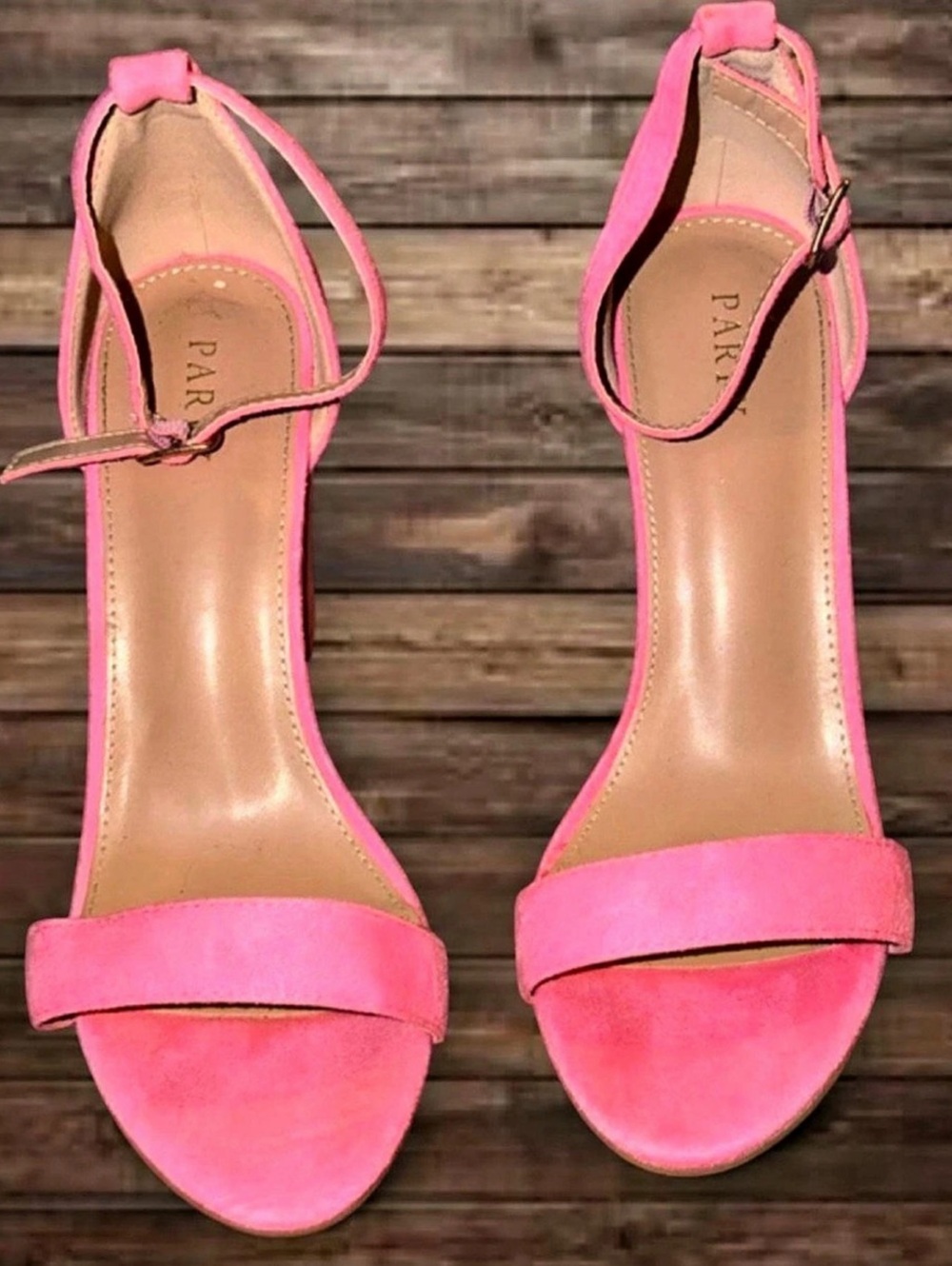 Pink Ankle Strap Heels